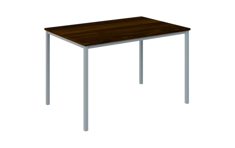 JPT 120 Jídelní stůl 1200 x 800 mm, deska ořech královský / podnož stříbrná